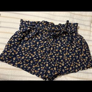 Blue floral shorts